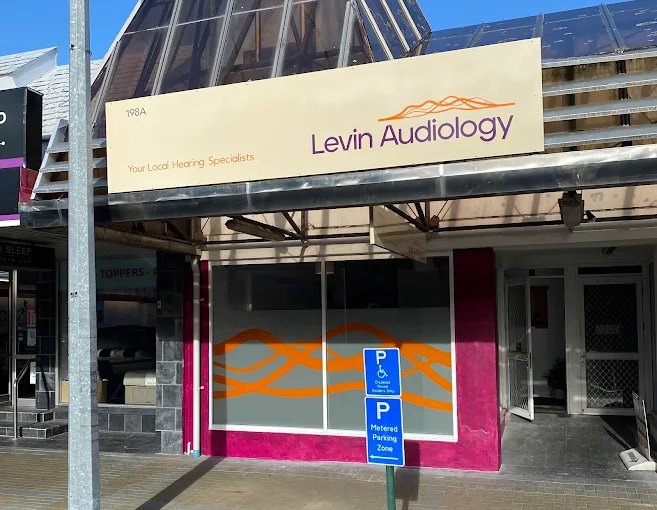 The Levin Audiology shopfront at 198A Oxford Street, with the sign above the door